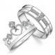 Парные кольца для влюбленных из серебра